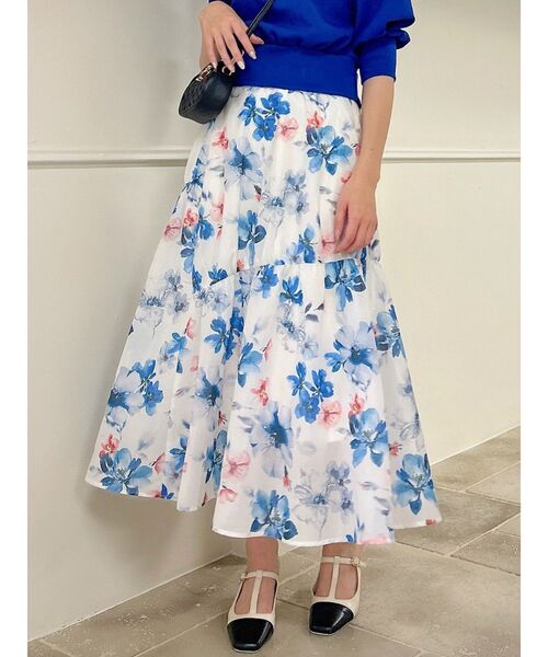 dazzlin（ダズリン）の「ギャザーフレアボリュームスカート（スカート・レディース・ブラウン/オフホワイト/ブルー/グリーン・SMALL/MEDIUM）」の4枚目の写真