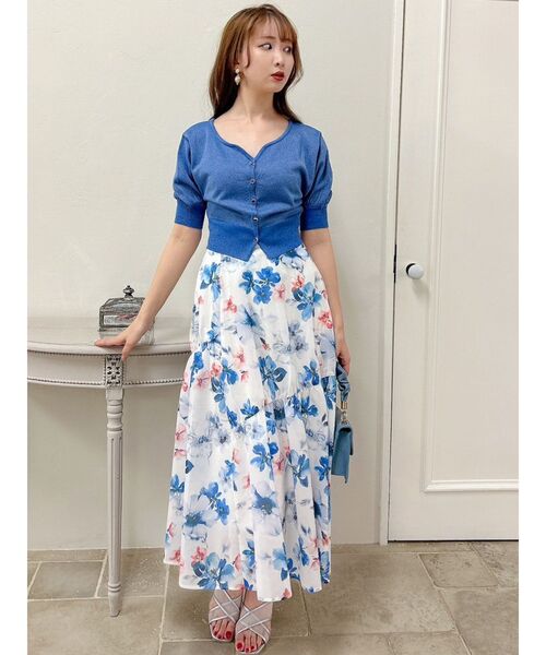 dazzlin（ダズリン）の「ギャザーフレアボリュームスカート（スカート・レディース・ブラウン/オフホワイト/ブルー/グリーン・SMALL/MEDIUM）」の13枚目の写真