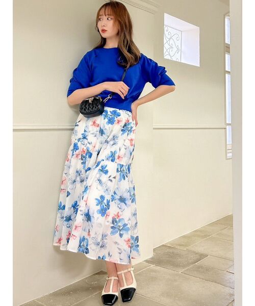 dazzlin（ダズリン）の「ギャザーフレアボリュームスカート（スカート・レディース・ブラウン/オフホワイト/ブルー/グリーン・SMALL/MEDIUM）」の18枚目の写真