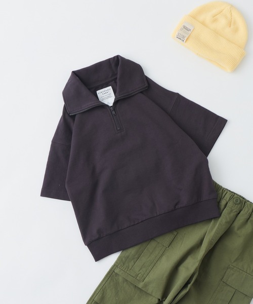 CIAOPANIC TYPY（チャオパニックティピー）の「【KIDS】ミニ裏毛ビッグシルエットハーフジップTee（Tシャツ/カットソー・キッズ・チャコールグレー/イエロー/アイボリー/サックスブルー・L/S/M/XL/XXL）」の22枚目の写真