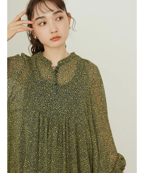 AMERICAN HOLIC（アメリカンホリック）の「シフォン楊柳ギャザーワンピース【インナーSET】（ワンピース・レディース・ブラック系その他/ネイビー系4/その他14・FREE）」の12枚目の写真