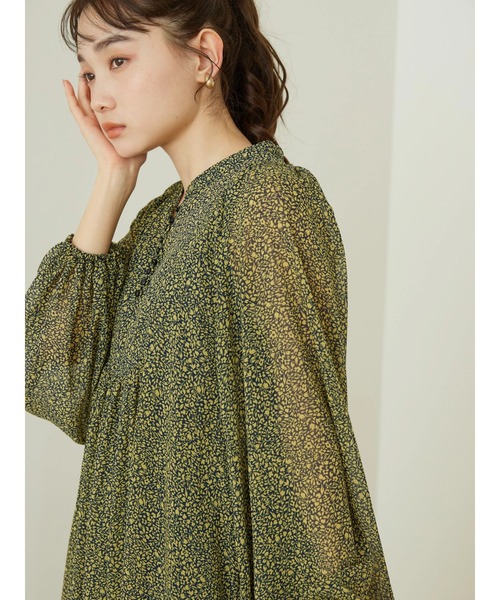 AMERICAN HOLIC（アメリカンホリック）の「シフォン楊柳ギャザーワンピース【インナーSET】（ワンピース・レディース・ブラック系その他/ネイビー系4/その他14・FREE）」の13枚目の写真