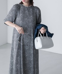 ヴィンテージフラワー パフスリーブAラインワンピース