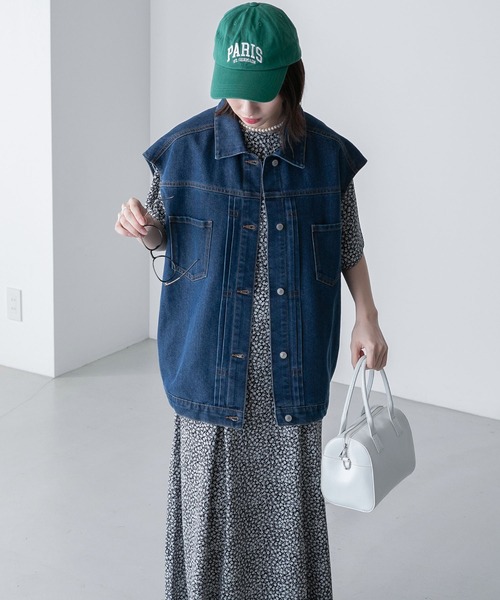 BONLECILL（ボンルシール）の「ヴィンテージフラワー パフスリーブAラインワンピース（ワンピース・レディース・オフホワイト/ブルー/ブラック/グリーン/アイボリー/ブラック系1/ロイヤルブルー・FREE）」の15枚目の写真