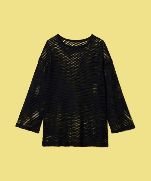 FOREVER 21（フォーエバー トゥエンティーワン）の「【MODE】メッシュニットプルオーバー（ニット/セーター・レディース・ブラック/ホワイト/オレンジ・FREE）」の4枚目の写真