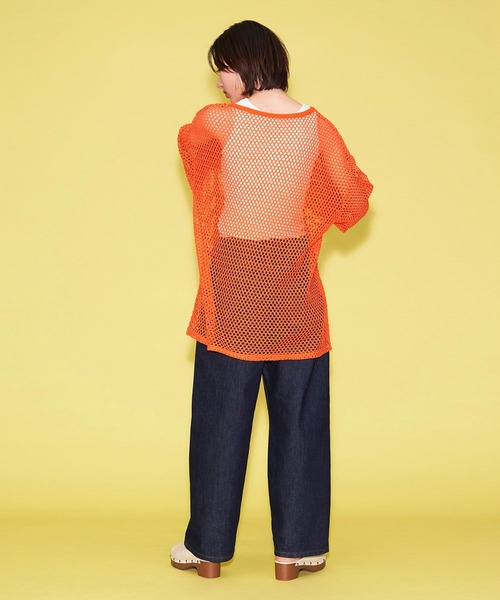 FOREVER 21（フォーエバー トゥエンティーワン）の「【MODE】メッシュニットプルオーバー（ニット/セーター・レディース・ブラック/ホワイト/オレンジ・FREE）」の11枚目の写真