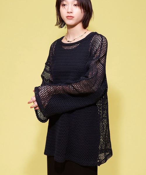 FOREVER 21（フォーエバー トゥエンティーワン）の「【MODE】メッシュニットプルオーバー（ニット/セーター・レディース・ブラック/ホワイト/オレンジ・FREE）」の16枚目の写真