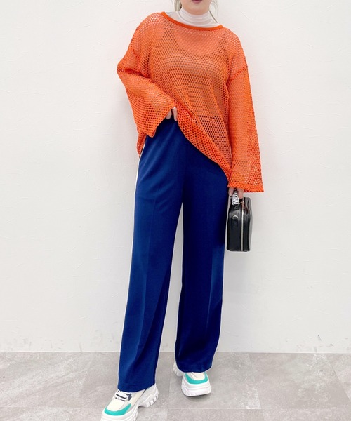 FOREVER 21（フォーエバー トゥエンティーワン）の「【MODE】メッシュニットプルオーバー（ニット/セーター・レディース・ブラック/ホワイト/オレンジ・FREE）」の19枚目の写真