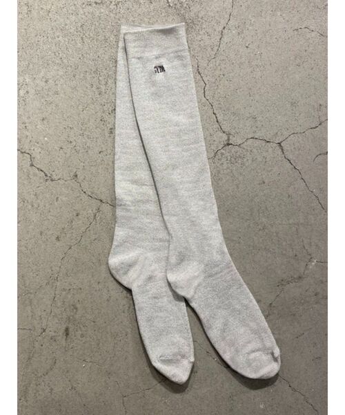 GYDA（ジェイダ）の「GYDAラメハイSOX（ソックス/靴下・レディース・ライトグレー/ブラック・FREE）」の2枚目の写真
