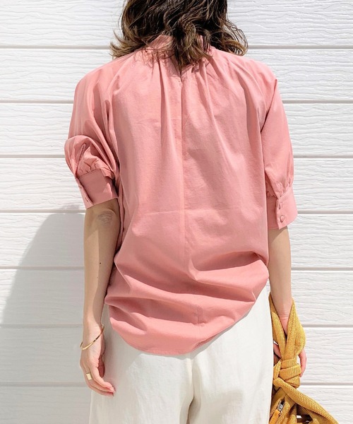 Q（キュー）の「シルケットギャザーカットブラウス（シャツ/ブラウス・レディース・アイボリー/ミント/グレイッシュベージュ/ベビーピンク・MEDIUM）」の15枚目の写真