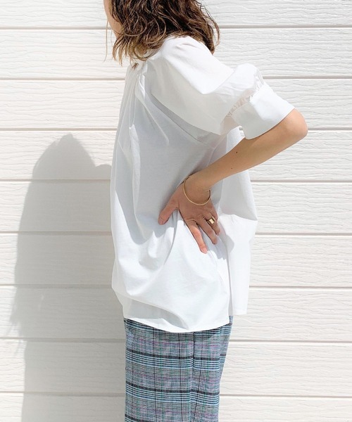 Q（キュー）の「シルケットギャザーカットブラウス（シャツ/ブラウス・レディース・アイボリー/ミント/グレイッシュベージュ/ベビーピンク・MEDIUM）」の16枚目の写真