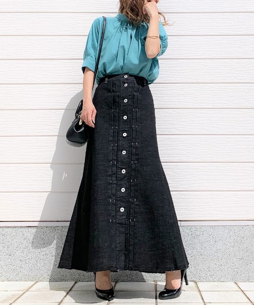 Q（キュー）の「シルケットギャザーカットブラウス（シャツ/ブラウス・レディース・アイボリー/ミント/グレイッシュベージュ/ベビーピンク・MEDIUM）」の20枚目の写真