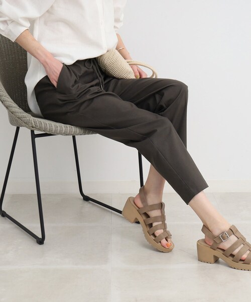 SHOO・LA・RUE(シューラルー)の「◆さらっと大人ナチュラル◎ 麻レーヨン ベイカーパンツ(その他パンツ・レディース・チャコールグレー/カーキ/ベージュ・02/03/04)」の1枚目の写真