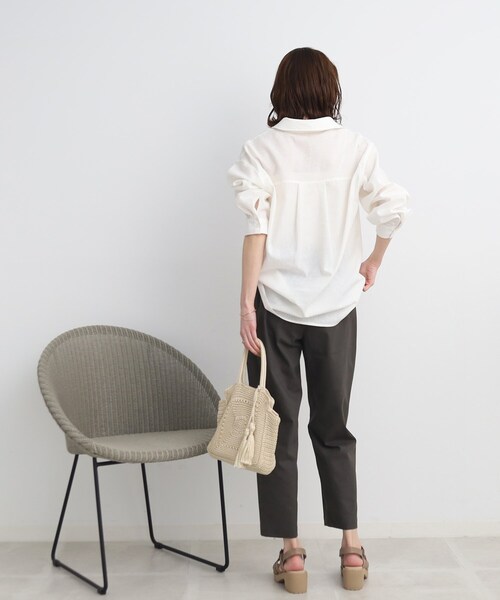 SHOO・LA・RUE(シューラルー)の「◆さらっと大人ナチュラル◎ 麻レーヨン ベイカーパンツ(その他パンツ・レディース・チャコールグレー/カーキ/ベージュ・02/03/04)」の6枚目の写真