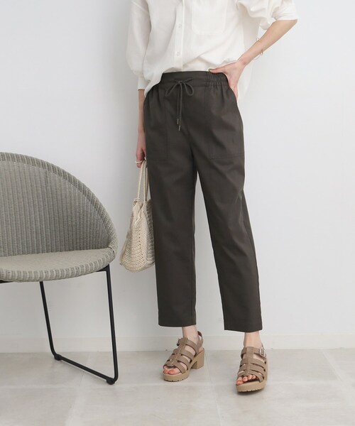 SHOO・LA・RUE(シューラルー)の「◆さらっと大人ナチュラル◎ 麻レーヨン ベイカーパンツ(その他パンツ・レディース・チャコールグレー/カーキ/ベージュ・02/03/04)」の7枚目の写真