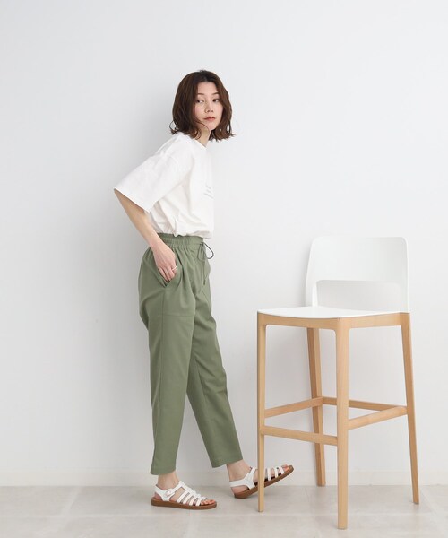 SHOO・LA・RUE(シューラルー)の「◆さらっと大人ナチュラル◎ 麻レーヨン ベイカーパンツ(その他パンツ・レディース・チャコールグレー/カーキ/ベージュ・02/03/04)」の11枚目の写真