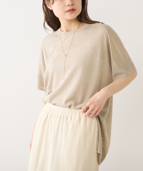 PUAL CE CIN(ピュアルセシン)の「フレンチリネンニットプルオーバー(ニット/セーター・レディース・ブラック/ナチュラル/グリーン/イエロー/ピンク・FREE)」の22枚目の写真