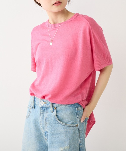 PUAL CE CIN(ピュアルセシン)の「フレンチリネンニットプルオーバー(ニット/セーター・レディース・ブラック/ナチュラル/グリーン/イエロー/ピンク・FREE)」の12枚目の写真