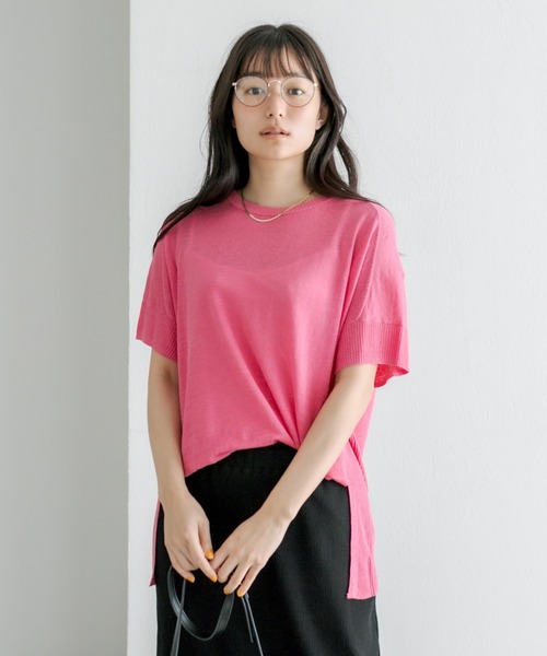 PUAL CE CIN(ピュアルセシン)の「フレンチリネンニットプルオーバー(ニット/セーター・レディース・ブラック/ナチュラル/グリーン/イエロー/ピンク・FREE)」の21枚目の写真