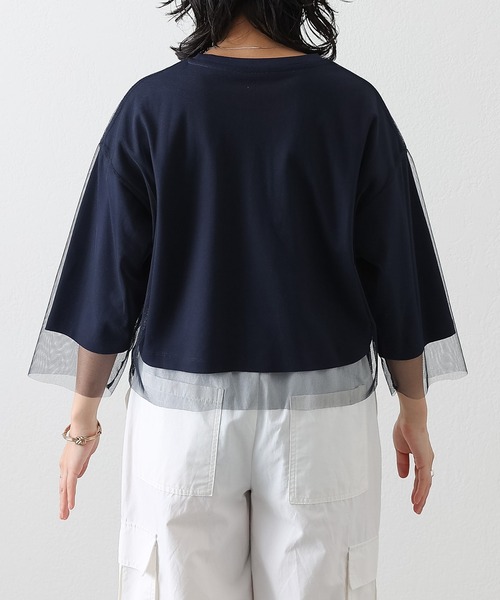 COLONY 2139（コロニートゥーワンスリーナイン）の「チュールレイヤードクロップドプリントTシャツ（Tシャツ/カットソー・レディース・ネイビー/ブラック/オフホワイト・FREE）」の22枚目の写真