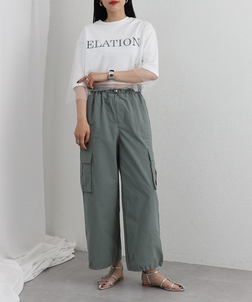 COLONY 2139（コロニートゥーワンスリーナイン）の「チュールレイヤードクロップドプリントTシャツ（Tシャツ/カットソー・レディース・ネイビー/ブラック/オフホワイト・FREE）」の7枚目の写真