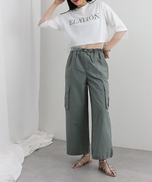 COLONY 2139（コロニートゥーワンスリーナイン）の「チュールレイヤードクロップドプリントTシャツ（Tシャツ/カットソー・レディース・ネイビー/ブラック/オフホワイト・FREE）」の8枚目の写真