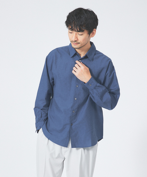 ABAHOUSE GRAY(アバハウスグレイ)の「【ナチュラルリネン】イタリアンカラー シャツ(シャツ/ブラウス・メンズ・スミクロ/グレイッシュベージュ/ブルー/グリーン/ホワイト・46/48/50)」の5枚目の写真