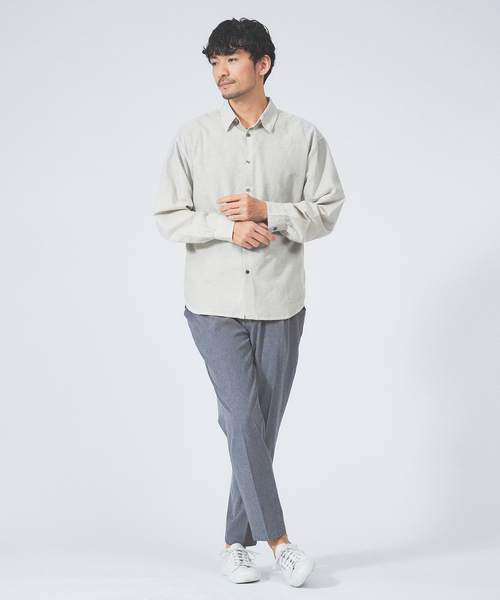 ABAHOUSE GRAY(アバハウスグレイ)の「【ナチュラルリネン】イタリアンカラー シャツ(シャツ/ブラウス・メンズ・スミクロ/グレイッシュベージュ/ブルー/グリーン/ホワイト・46/48/50)」の19枚目の写真