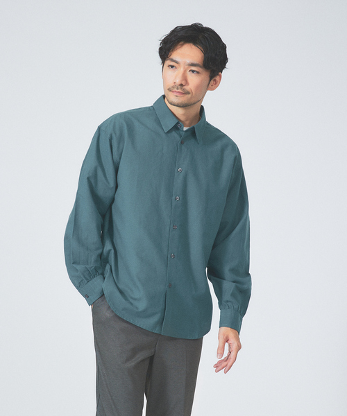 ABAHOUSE GRAY(アバハウスグレイ)の「【ナチュラルリネン】イタリアンカラー シャツ(シャツ/ブラウス・メンズ・スミクロ/グレイッシュベージュ/ブルー/グリーン/ホワイト・46/48/50)」の22枚目の写真