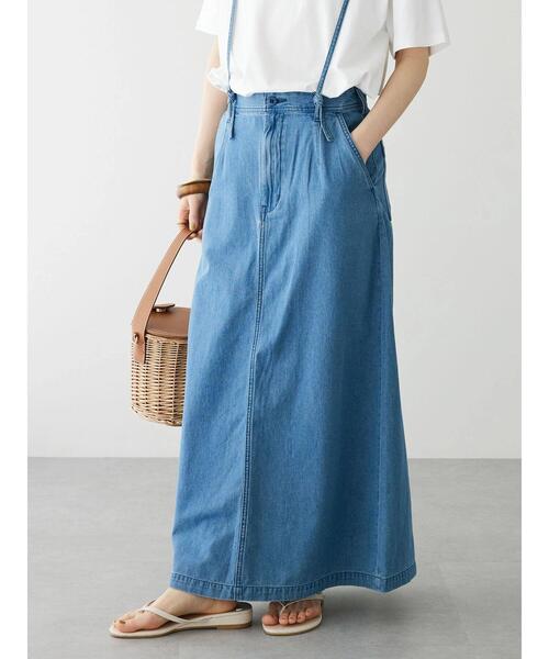 CRAFT STANDARD BOUTIQUE（クラフトスタンダードブティック）の「ライトデニム2WAYサロペットスカート（デニムスカート・レディース・ライトインディゴブルー/ダークインディゴブルー・M/L）」の10枚目の写真