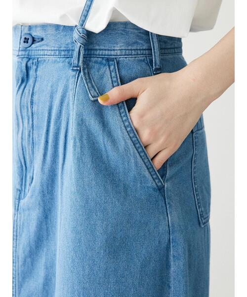 CRAFT STANDARD BOUTIQUE（クラフトスタンダードブティック）の「ライトデニム2WAYサロペットスカート（デニムスカート・レディース・ライトインディゴブルー/ダークインディゴブルー・M/L）」の5枚目の写真