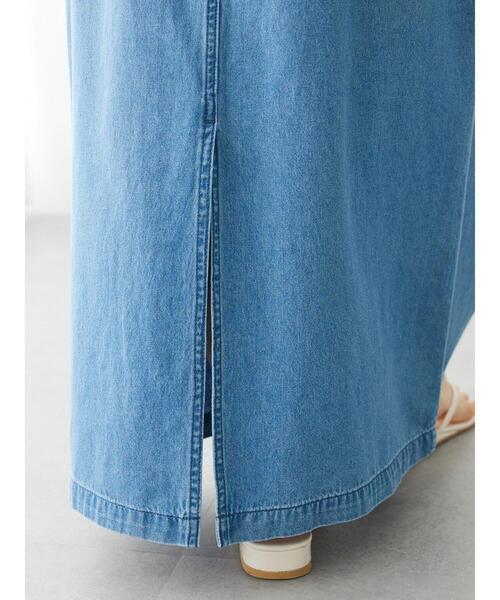 CRAFT STANDARD BOUTIQUE（クラフトスタンダードブティック）の「ライトデニム2WAYサロペットスカート（デニムスカート・レディース・ライトインディゴブルー/ダークインディゴブルー・M/L）」の19枚目の写真