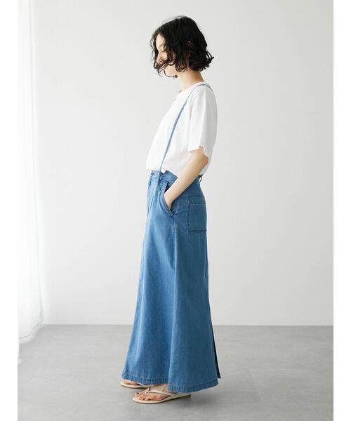 CRAFT STANDARD BOUTIQUE（クラフトスタンダードブティック）の「ライトデニム2WAYサロペットスカート（デニムスカート・レディース・ライトインディゴブルー/ダークインディゴブルー・M/L）」の17枚目の写真