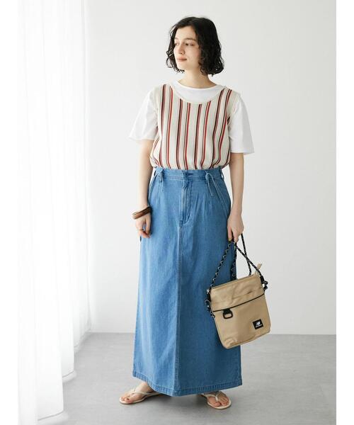 CRAFT STANDARD BOUTIQUE（クラフトスタンダードブティック）の「ライトデニム2WAYサロペットスカート（デニムスカート・レディース・ライトインディゴブルー/ダークインディゴブルー・M/L）」の11枚目の写真