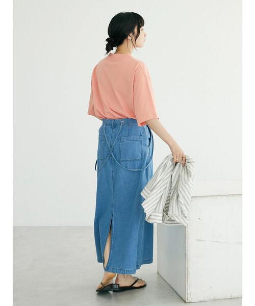 CRAFT STANDARD BOUTIQUE（クラフトスタンダードブティック）の「ライトデニム2WAYサロペットスカート（デニムスカート・レディース・ライトインディゴブルー/ダークインディゴブルー・M/L）」の20枚目の写真