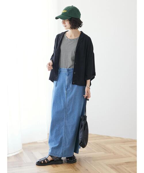 CRAFT STANDARD BOUTIQUE（クラフトスタンダードブティック）の「ライトデニム2WAYサロペットスカート（デニムスカート・レディース・ライトインディゴブルー/ダークインディゴブルー・M/L）」の15枚目の写真