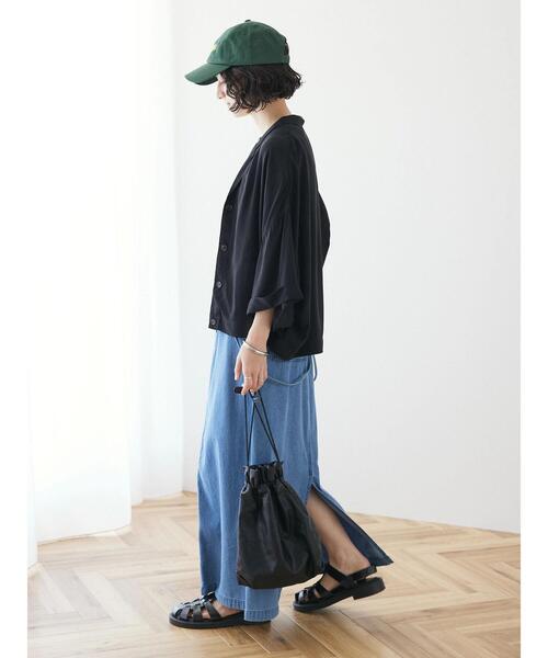 CRAFT STANDARD BOUTIQUE（クラフトスタンダードブティック）の「ライトデニム2WAYサロペットスカート（デニムスカート・レディース・ライトインディゴブルー/ダークインディゴブルー・M/L）」の18枚目の写真