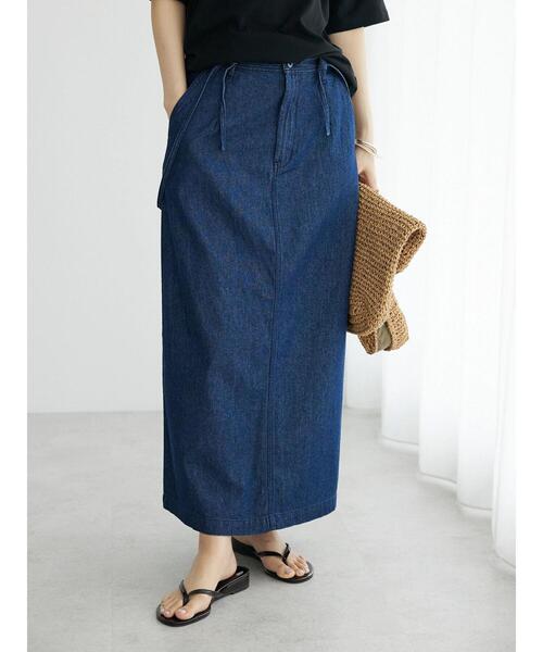 CRAFT STANDARD BOUTIQUE（クラフトスタンダードブティック）の「ライトデニム2WAYサロペットスカート（デニムスカート・レディース・ライトインディゴブルー/ダークインディゴブルー・M/L）」の7枚目の写真