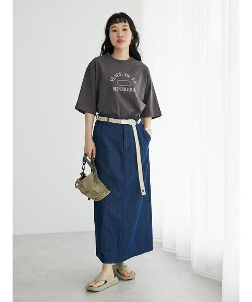 CRAFT STANDARD BOUTIQUE（クラフトスタンダードブティック）の「ライトデニム2WAYサロペットスカート（デニムスカート・レディース・ライトインディゴブルー/ダークインディゴブルー・M/L）」の3枚目の写真