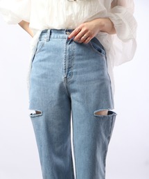 BLASTY サイドダメージデニムワイドパンツ