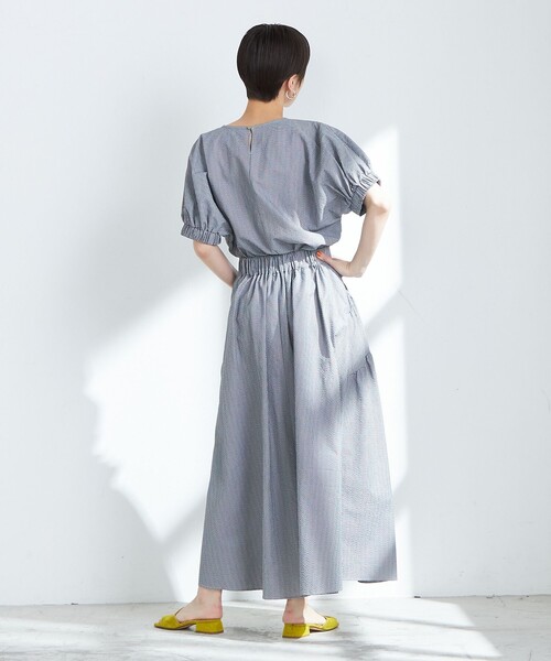 NOLLEY’S（ノーリーズ）の「《セットアップ対応》ポコポコサッカースカート（スカート・レディース・グレー系その他2/ブラック/オフホワイト・38）」の17枚目の写真