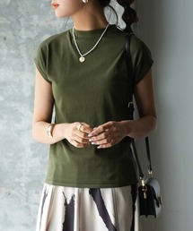 【接触冷感】ベーシックフレンチスリーブサマーニット