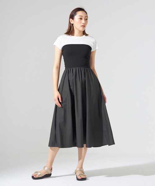 Chacott(チャコット)の「ニットコンビベアトップワンピース(ワンピース・レディース・ブラック/チョコ・M)」の7枚目の写真