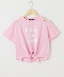 両肩見せテキストTシャツ