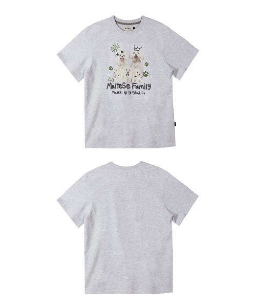 WaiKei（ワイケイ）の「A'GAM/9×.kom『WaiKei/ワイケイ』Maltese family half sleeve tshirts/マルチーズデザイン 半袖Tシャツ カットソー（Tシャツ/カットソー・レディース・ホワイト/ライトグレー/ブラック・1/2）」の19枚目の写真