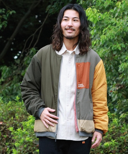 KRIFF MAYER(クリフメイヤー)の「ひっくりノーカラーJK(ノーカラージャケット・メンズ・カーキ/カラフル/チャコール/マスタード/その他5/ブラック・MEDIUM/X-LARGE/LARGE)」の6枚目の写真