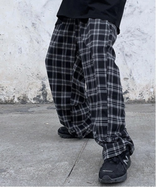 Burner(バーナー)の「【OKUOKU 0909】ワイドレッグパンツ / チェック oku-bottom-619345516220-28 U(その他パンツ・メンズ・A・M/XL/L)」の4枚目の写真