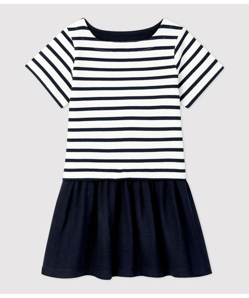 【セール】マリニエール切り替えワンピース（ワンピース）｜PETIT BATEAU（プチバトー） 5,500円