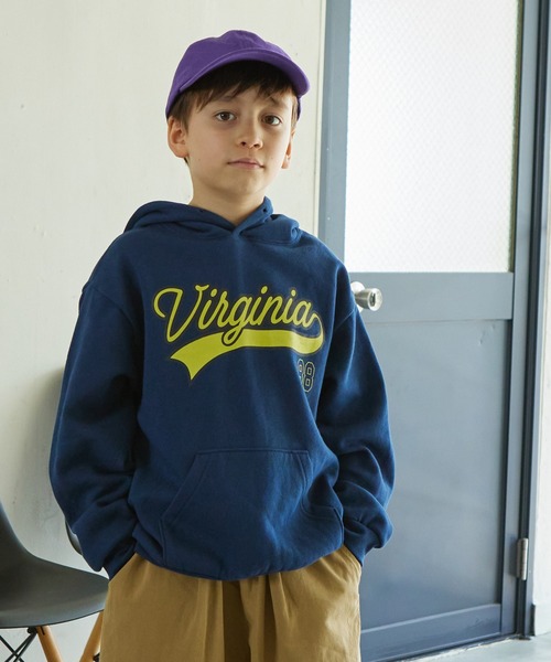 PAIRMANON STREET（ペアマノンストリート）の「【PAIRMANON STREET】ロゴプリント ポケット付き プルパーカー（パーカー・キッズ・レッド系その他/カーキ/アイボリー/ピンク/マスタード/ブラウン/ブラック系その他/ネイビー/グレー/ブルー系その他・130/150/110/100/140/90/120）」の6枚目の写真