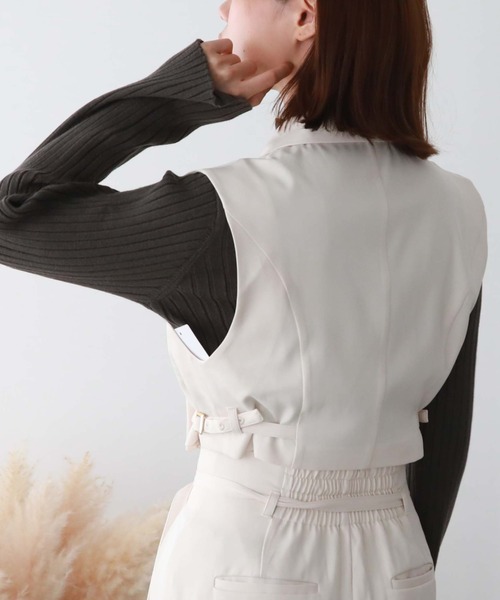 archives(アルシーヴ)の「’サイドベルトショートテーラーベスト'(その他アウター・レディース・モカ/ブラック/アイボリー・MEDIUM)」の6枚目の写真